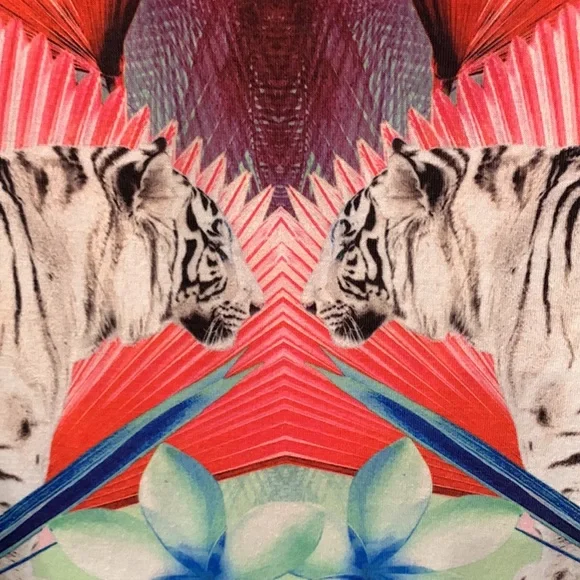 Topshop Tropical White Tiger Print Body-Con dress, Size 8 - Picture 8 of 8